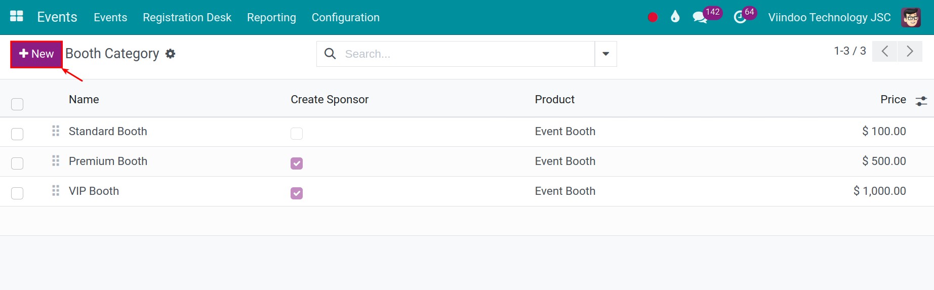 Create the booth category