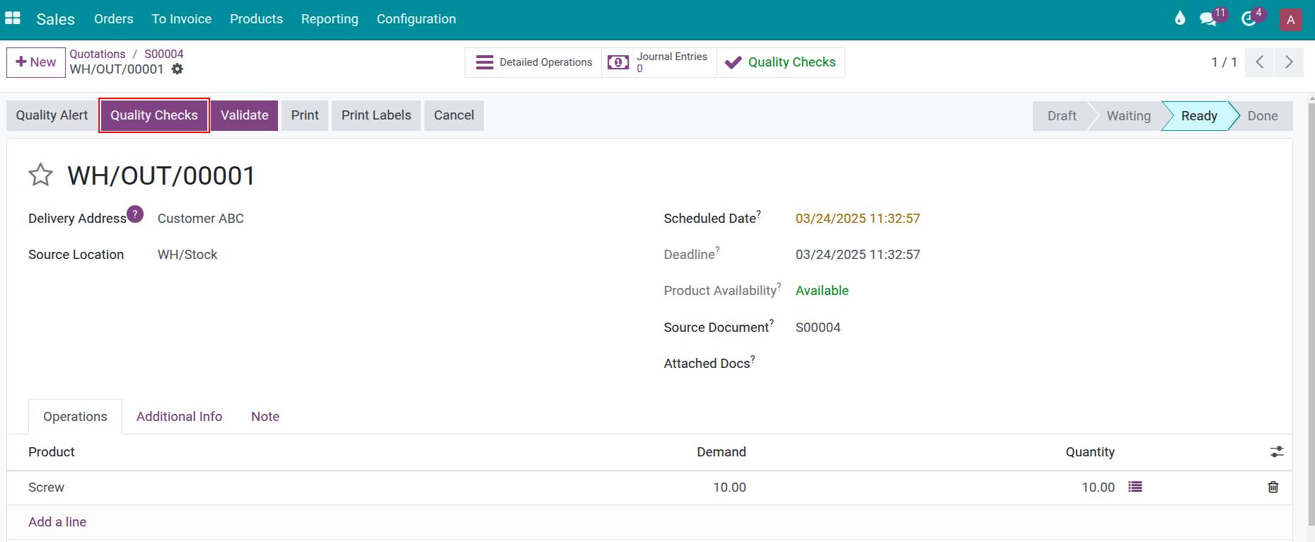 Create a quality check