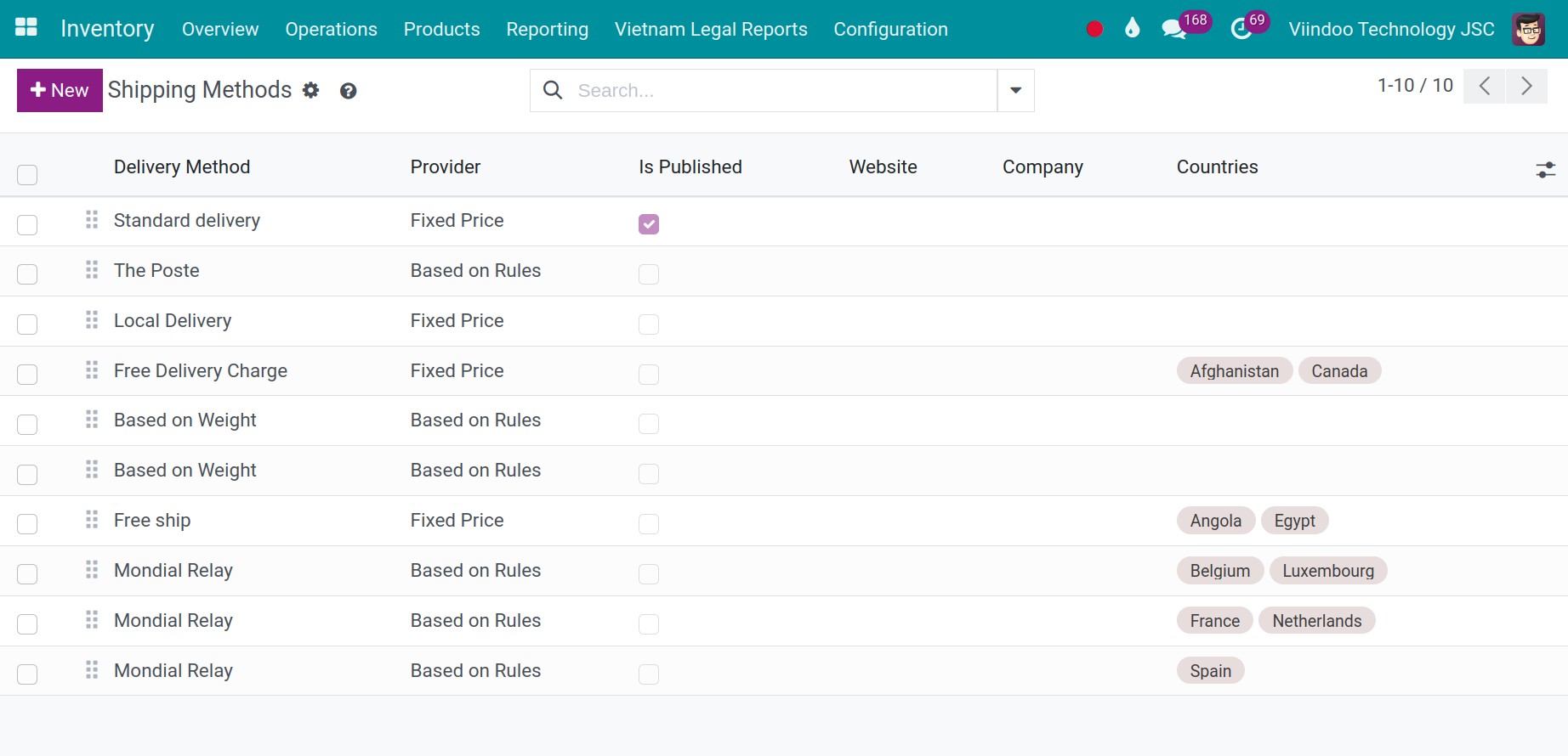 create a shipping method