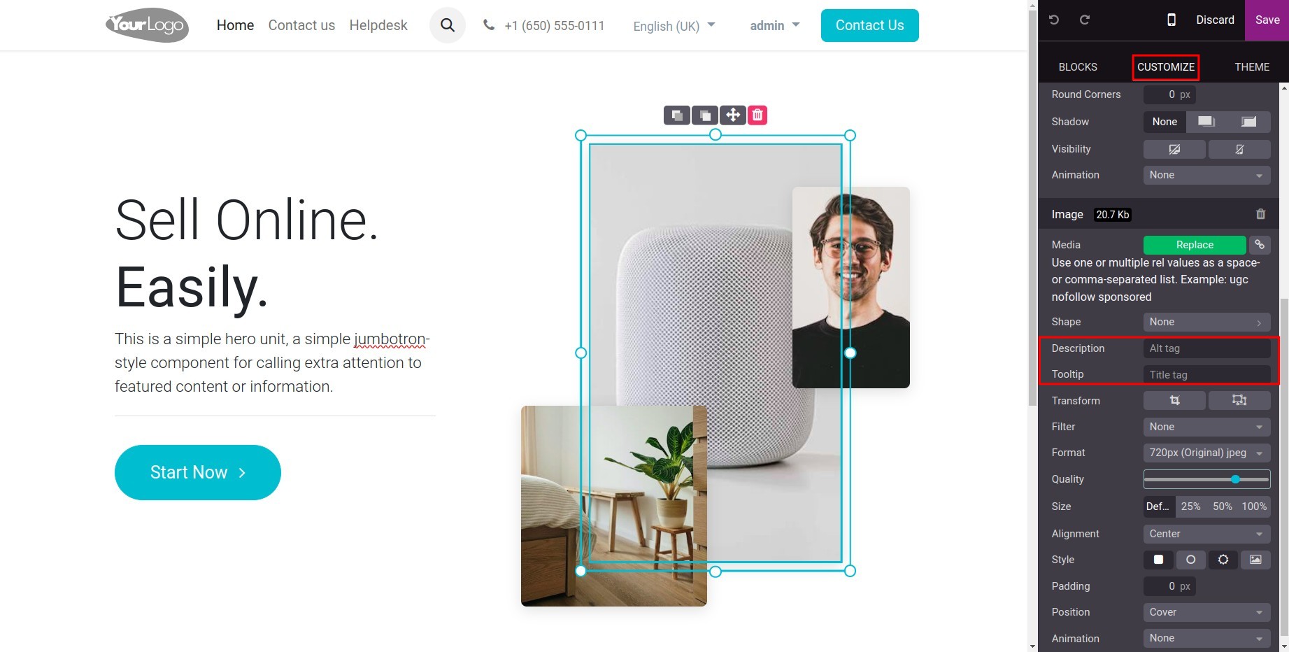 add attributes for images