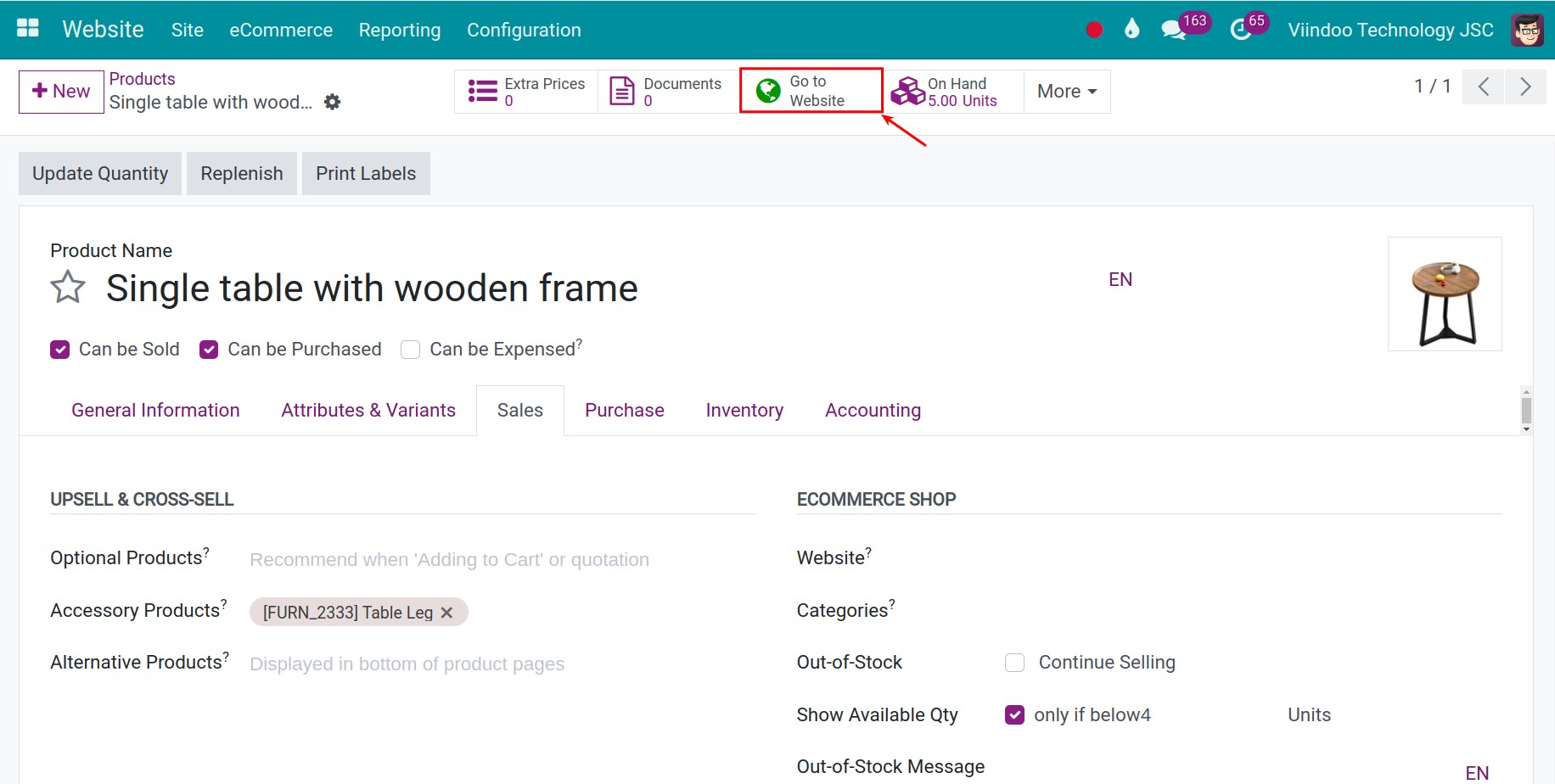 Navigate to website - Viindoo