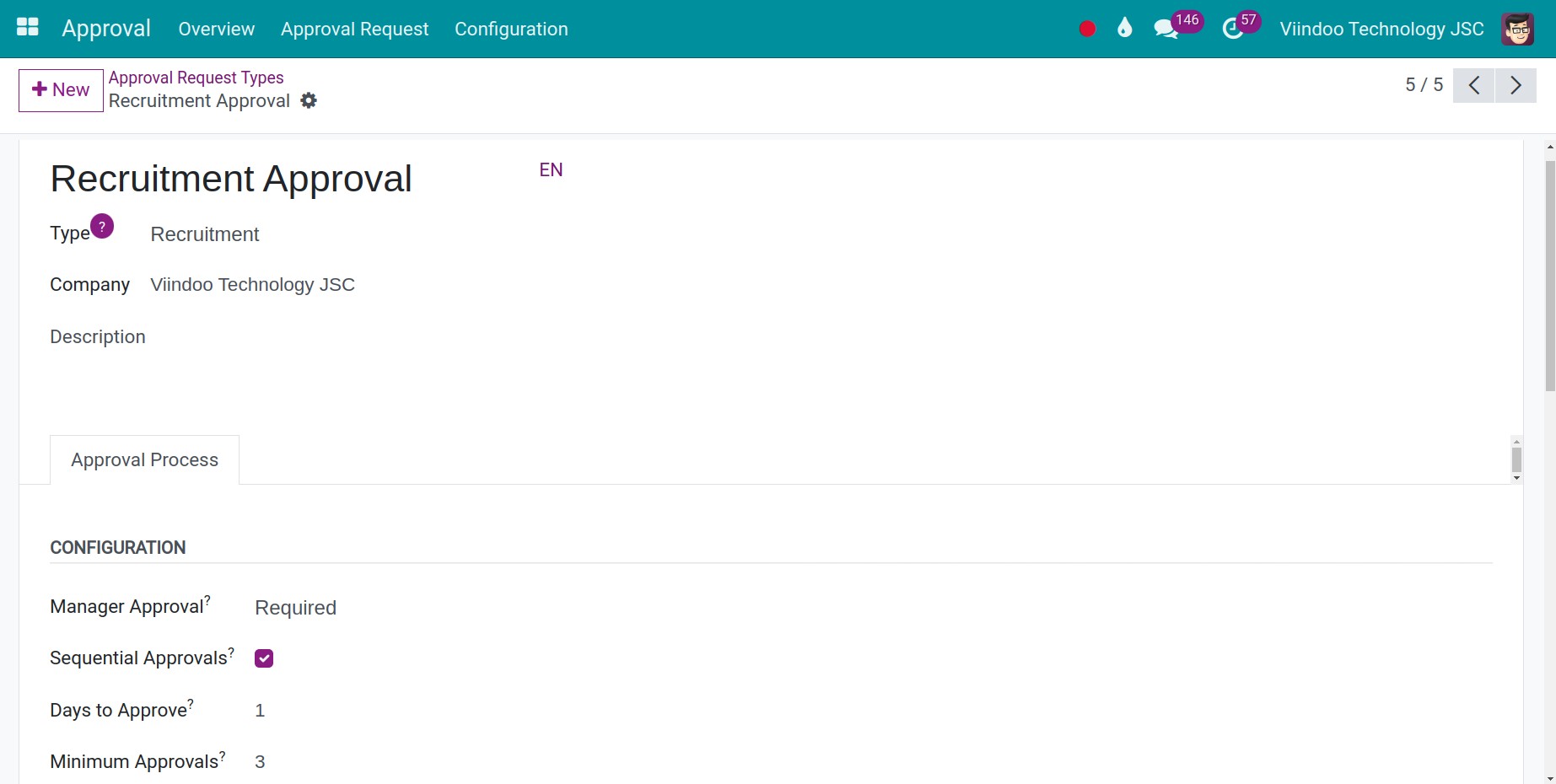 Create recruitment approval type