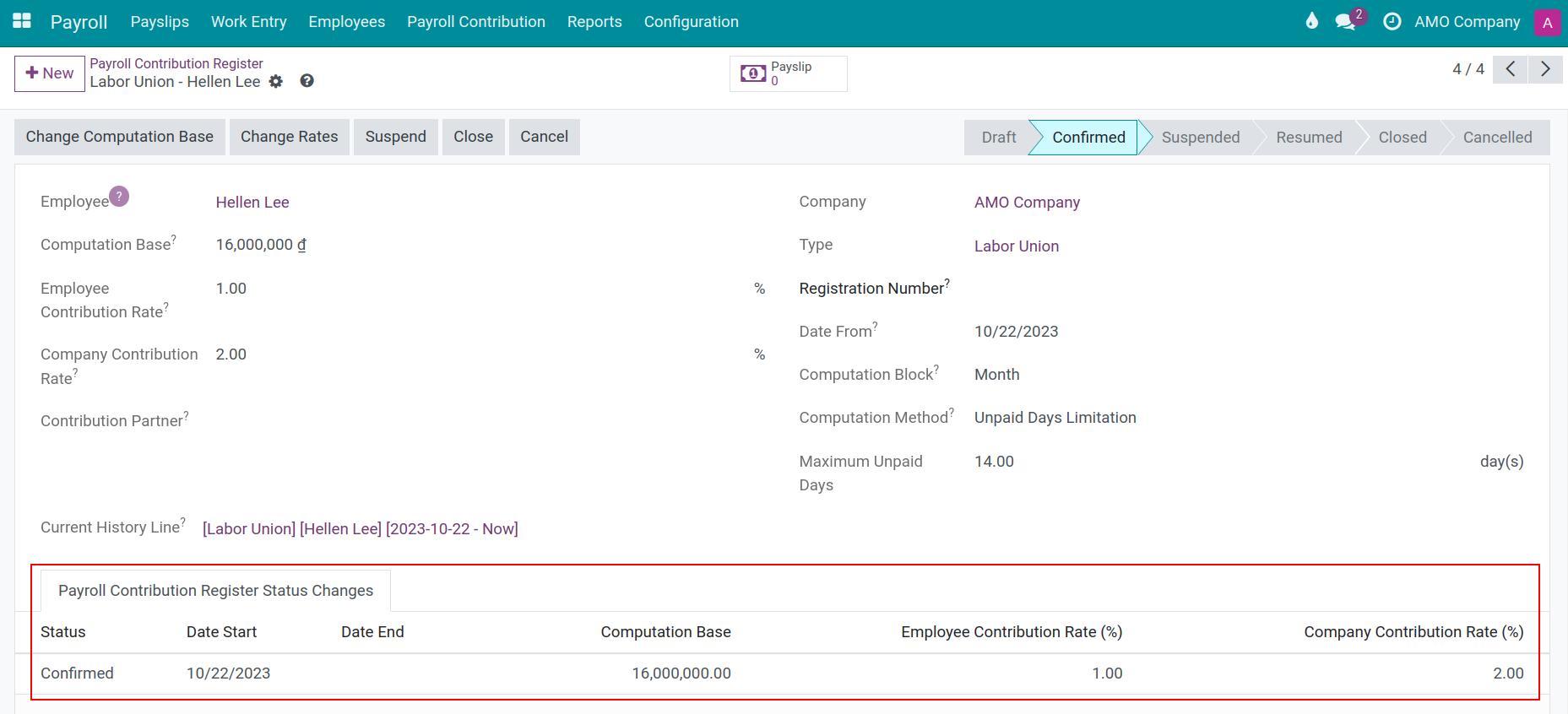 View the contribution history