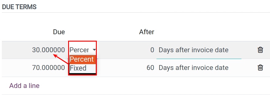 Create rules for a payment term - Viindoo Accounting