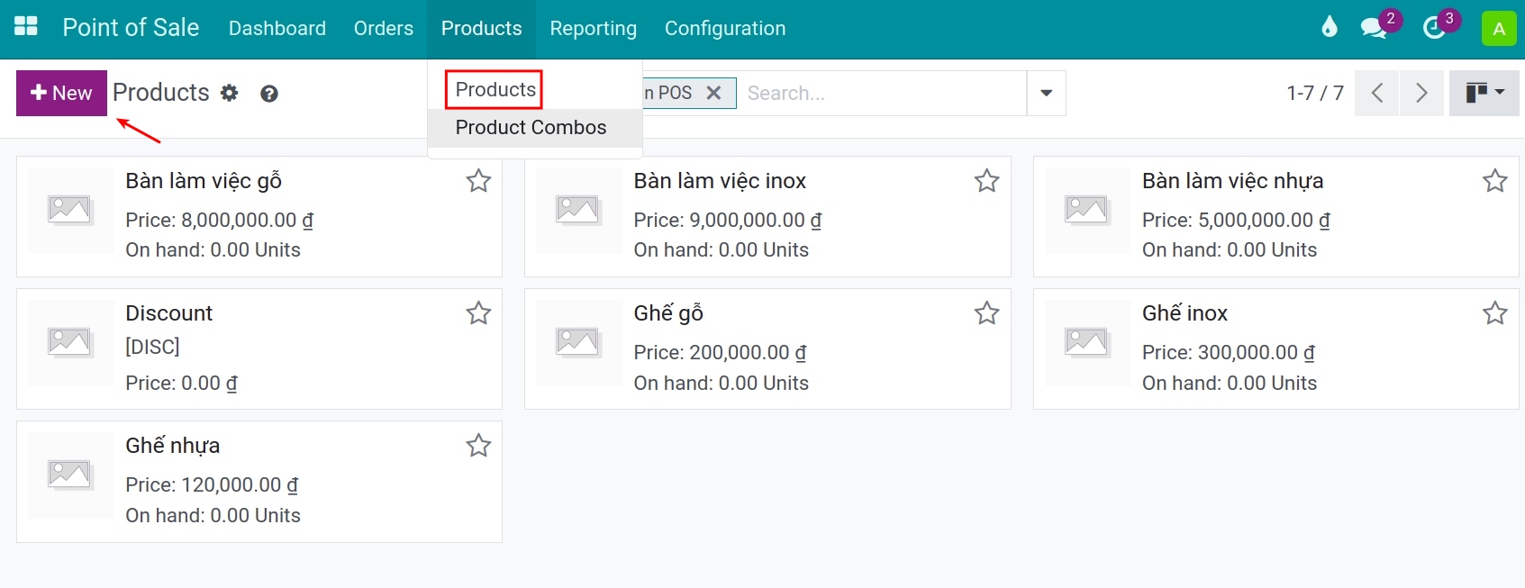 Create a new POS product - Viindoo
