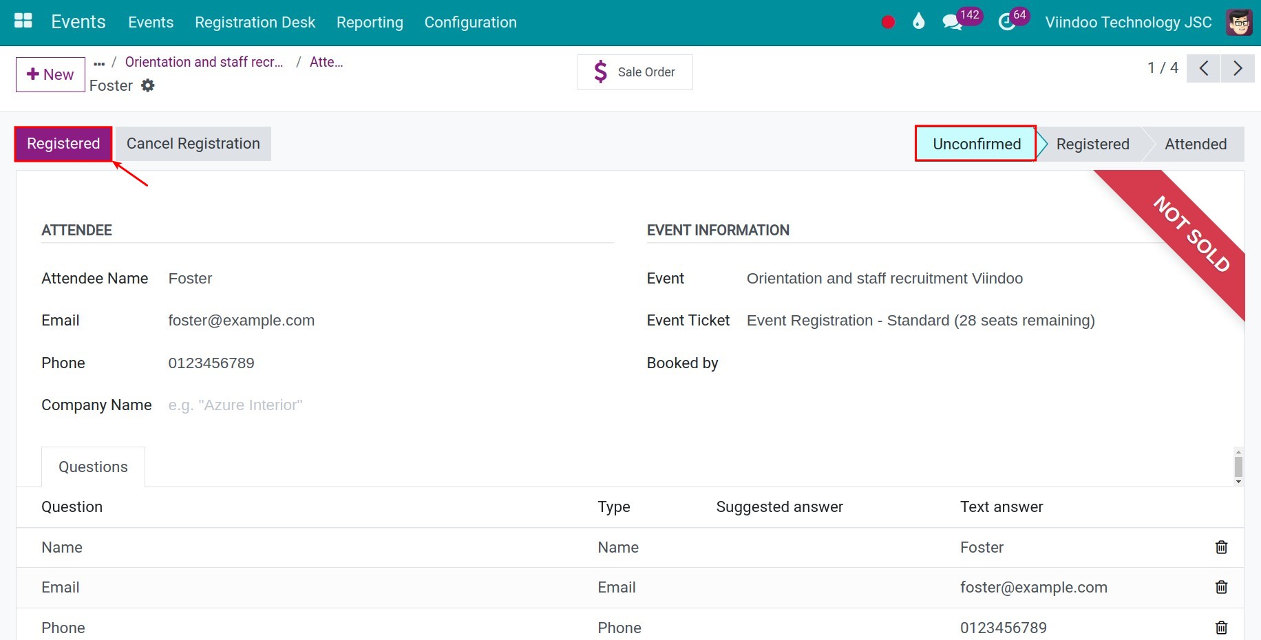Confirm registration