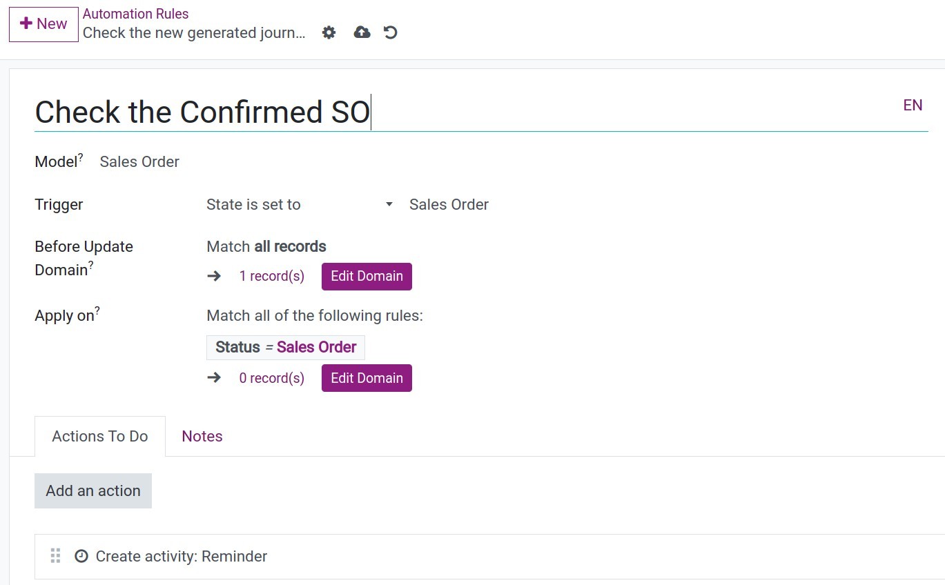 Rules before update domain
