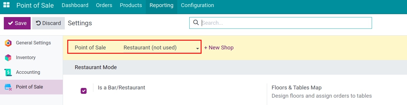 Select Point of sale in Viindoo PoS