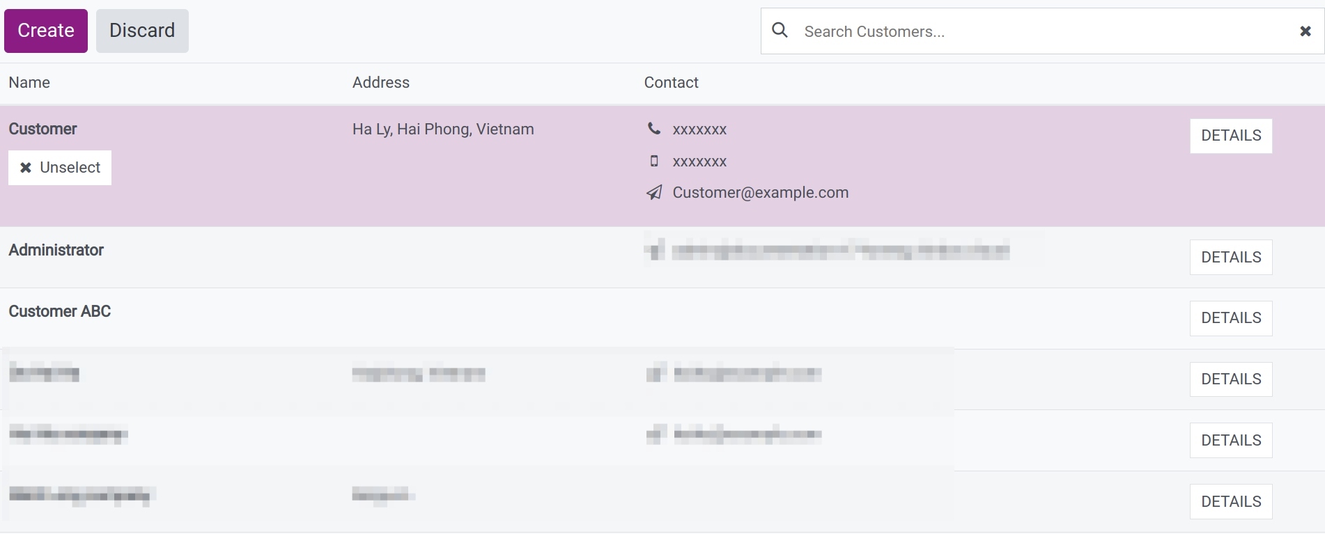 New customer created Point of Sale Viindoo