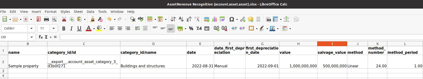 Excel interface