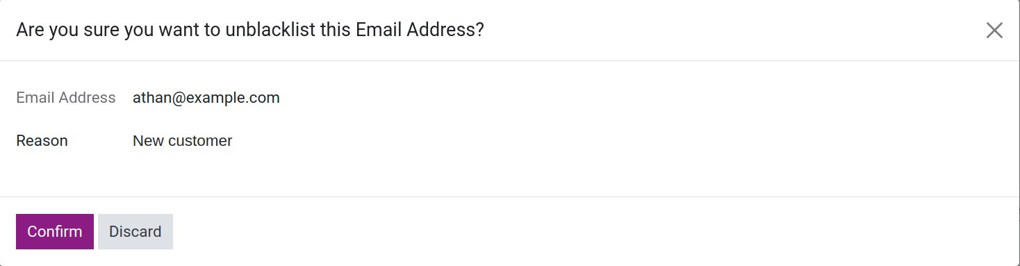 Unblacklist reason