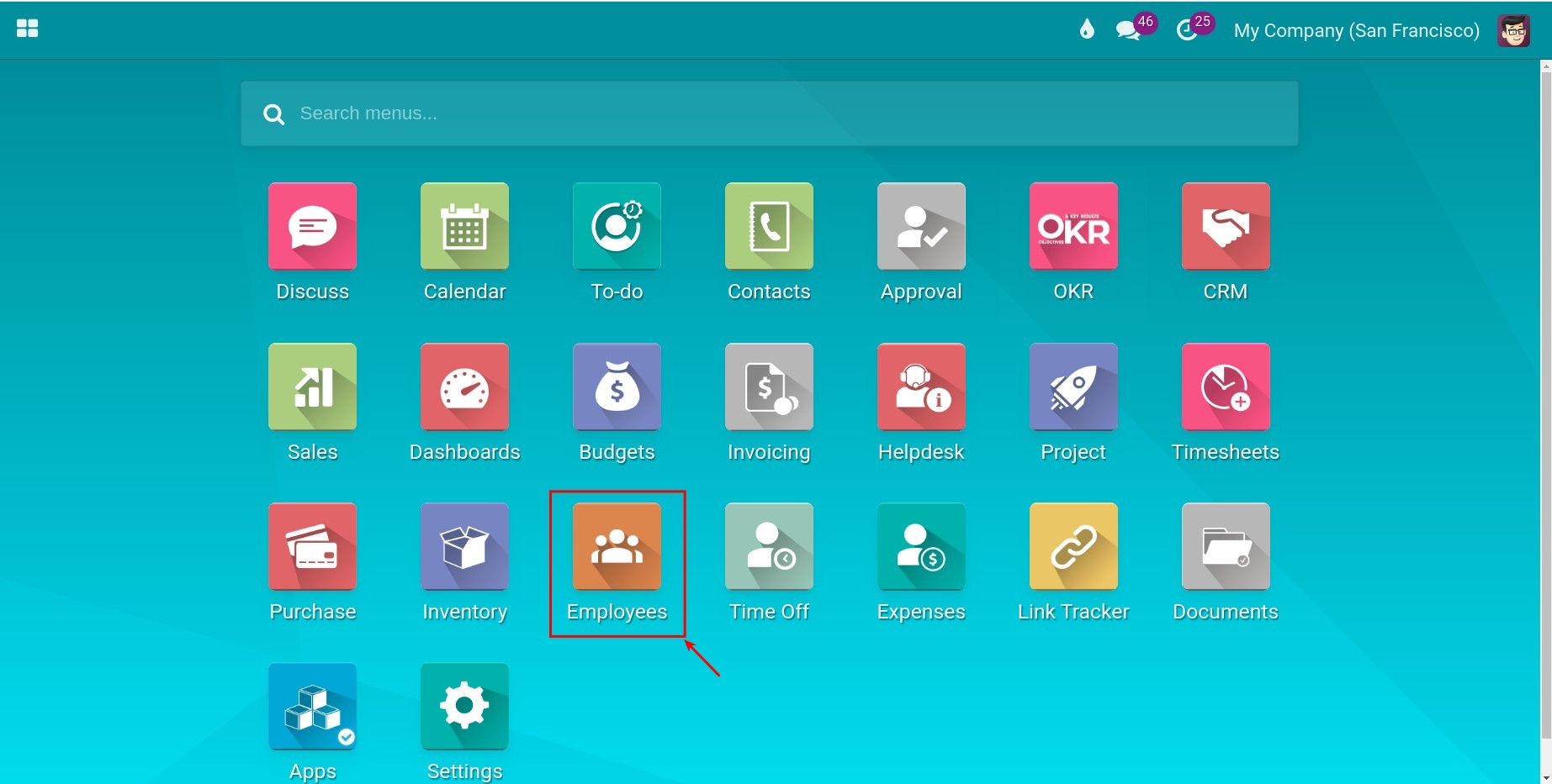 Employees module in Viindoo