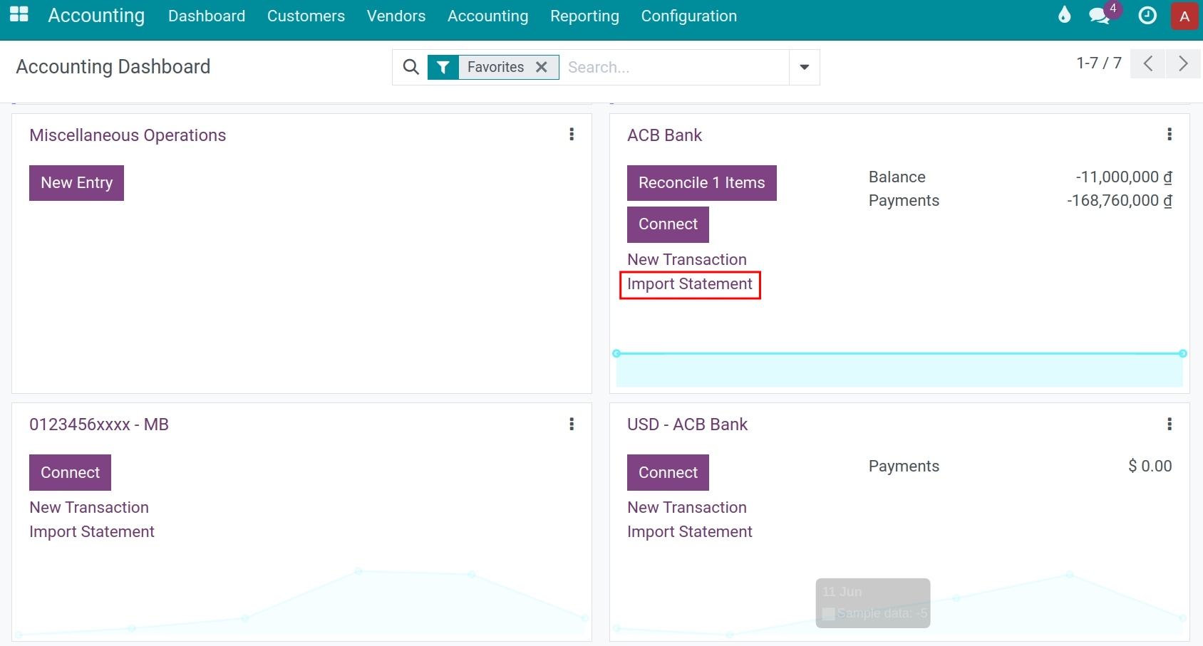 Import bank statements method 1