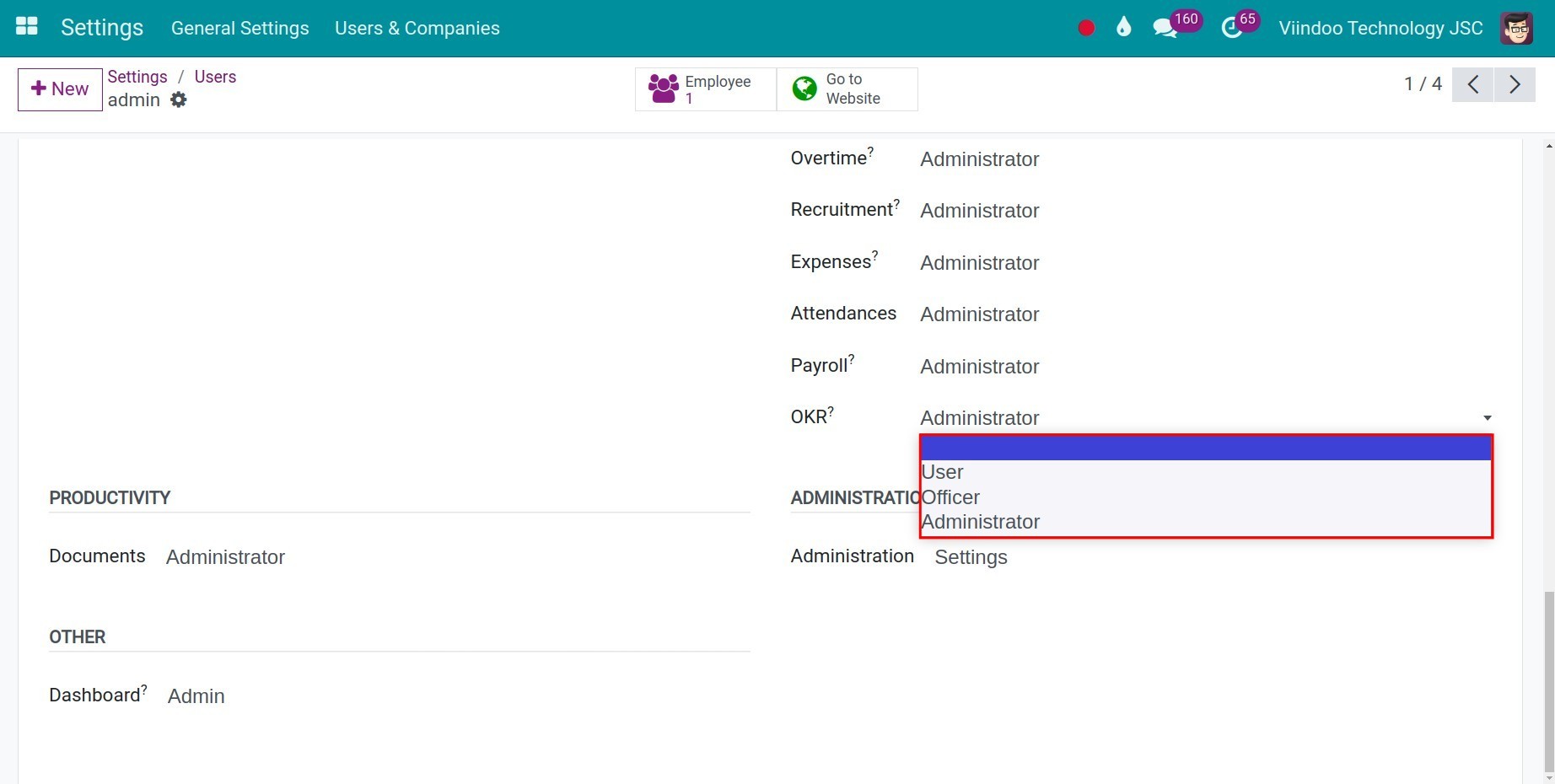 Set up user access rights