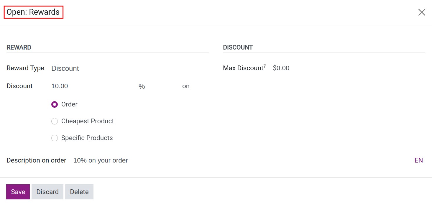 set up rewards for coupon program