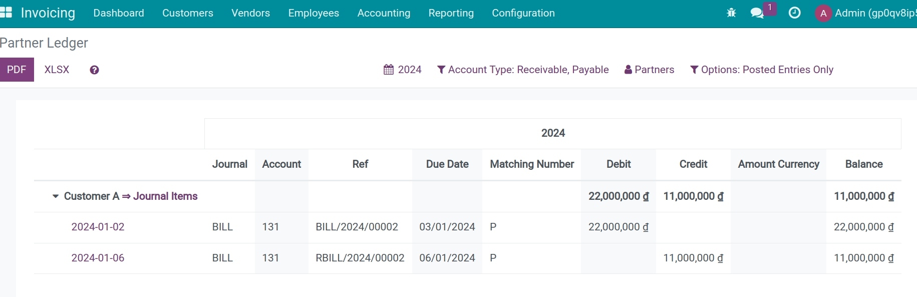Partner Ledger - Viindoo Accounting