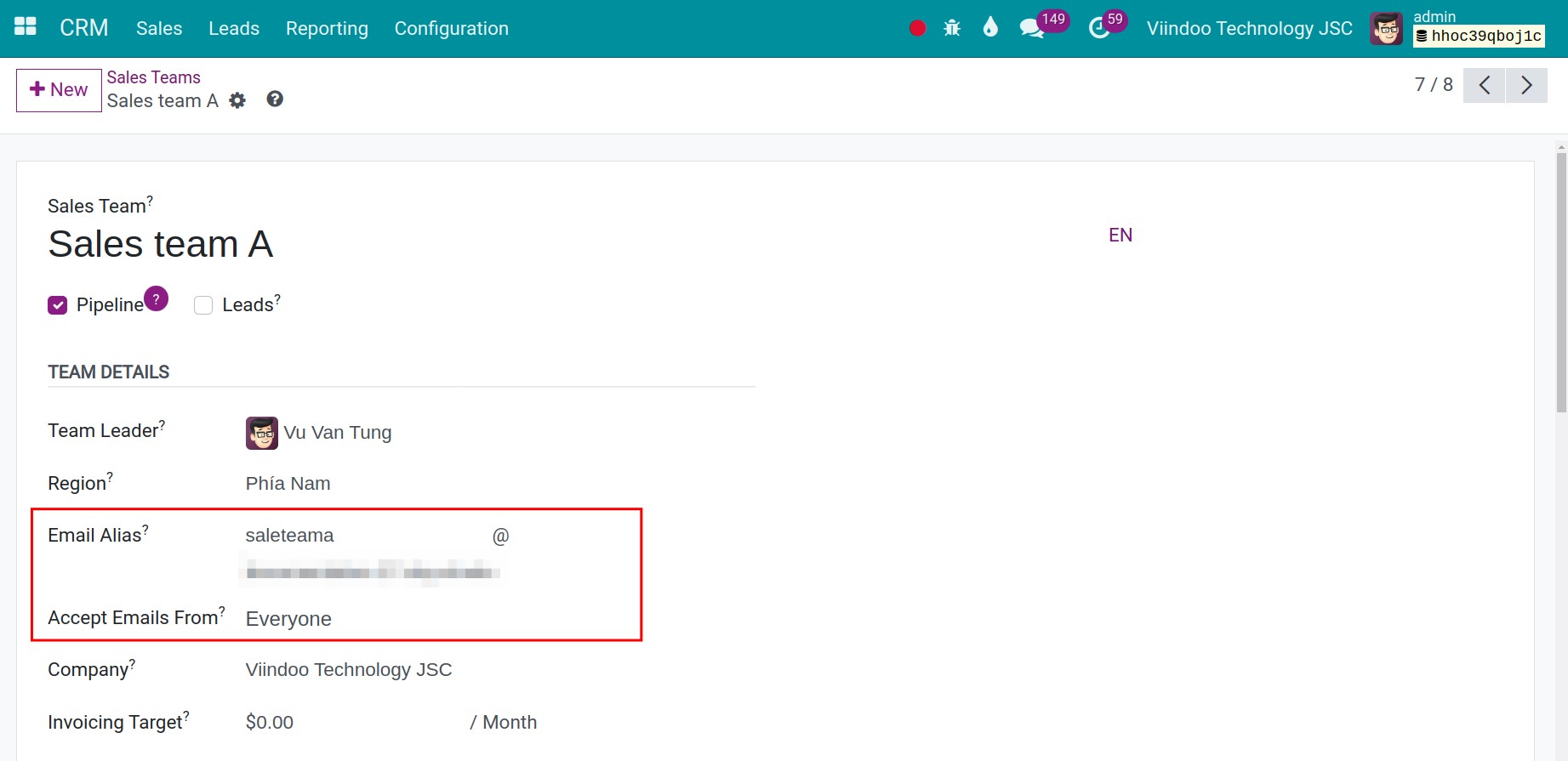 Configure leads generation from emails for Sales Team on CRM software - Viindoo