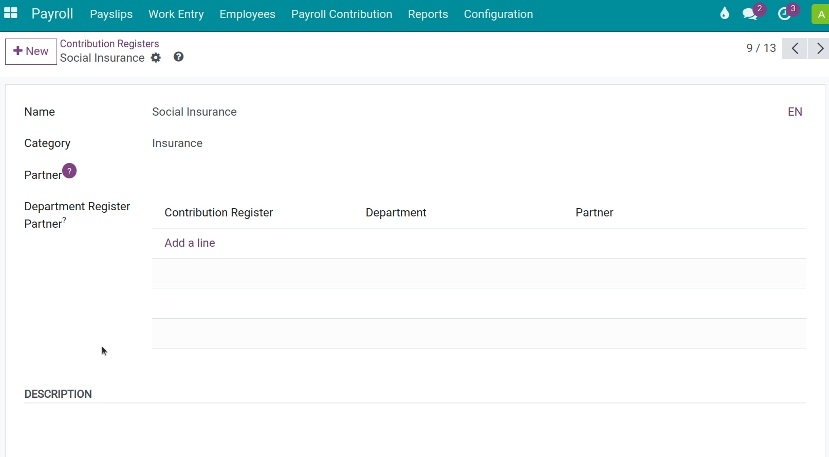 Information of Contribution Registers in Viindoo
