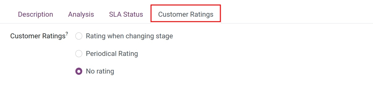 Customer rating on the ticket