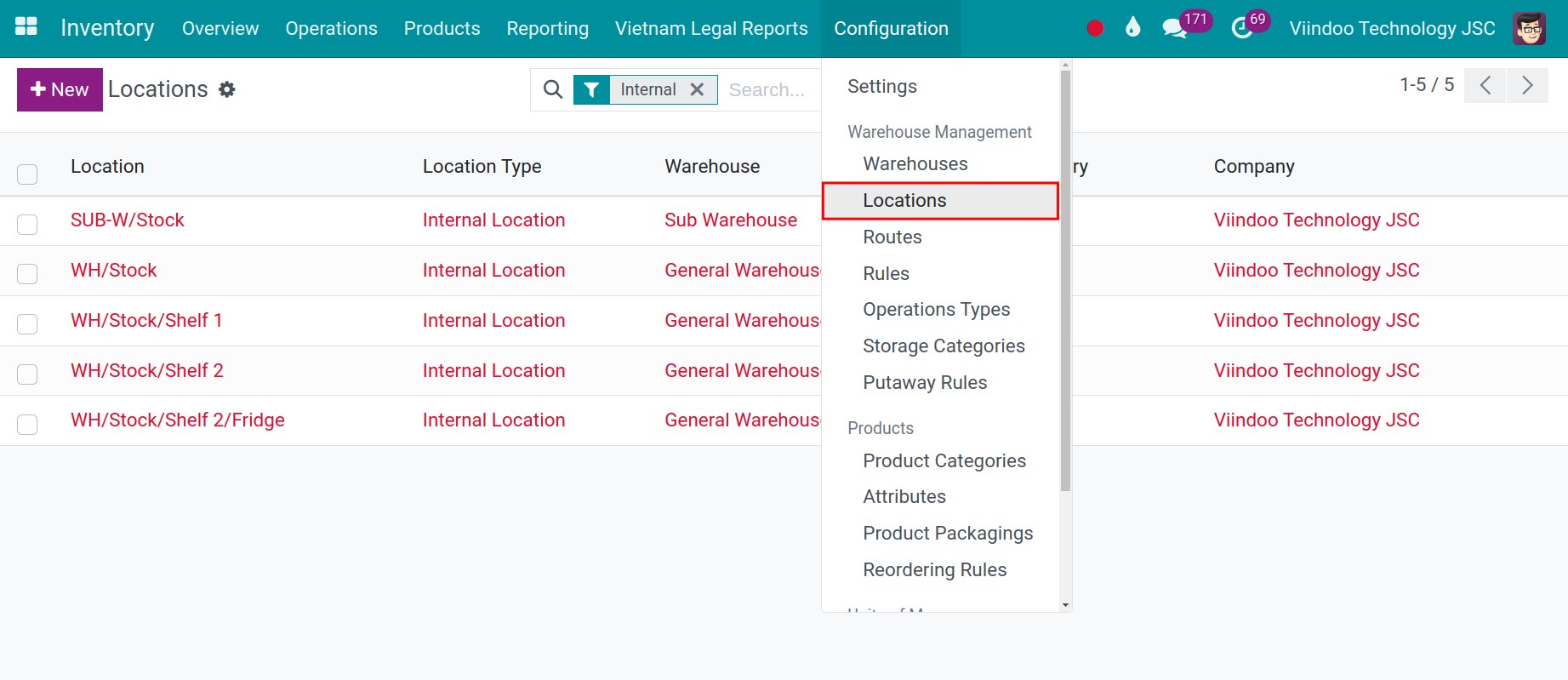Navigate to location list