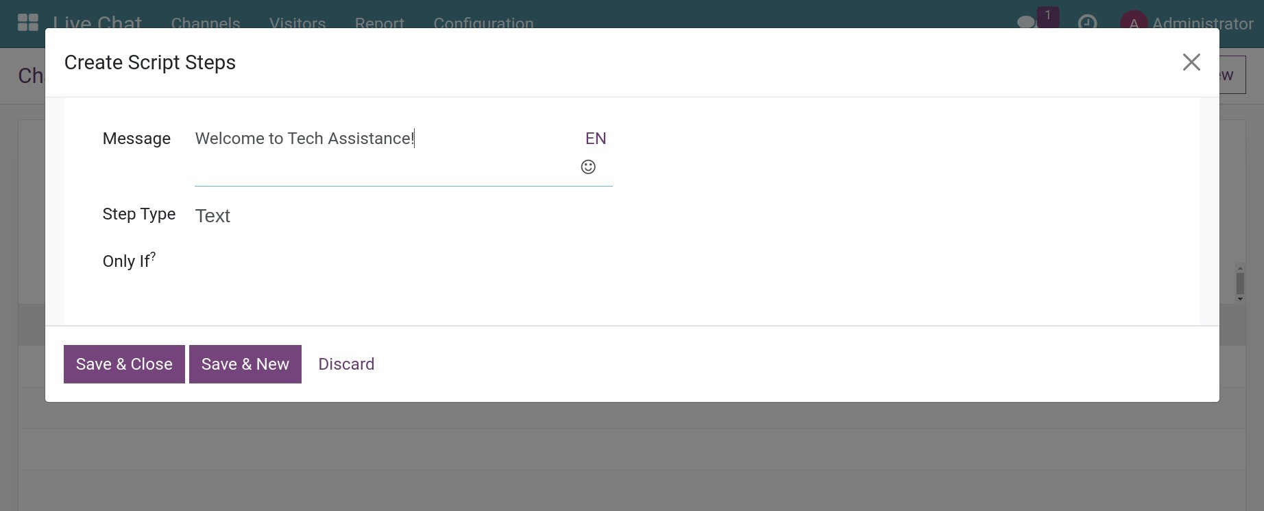 Chatbot's step information