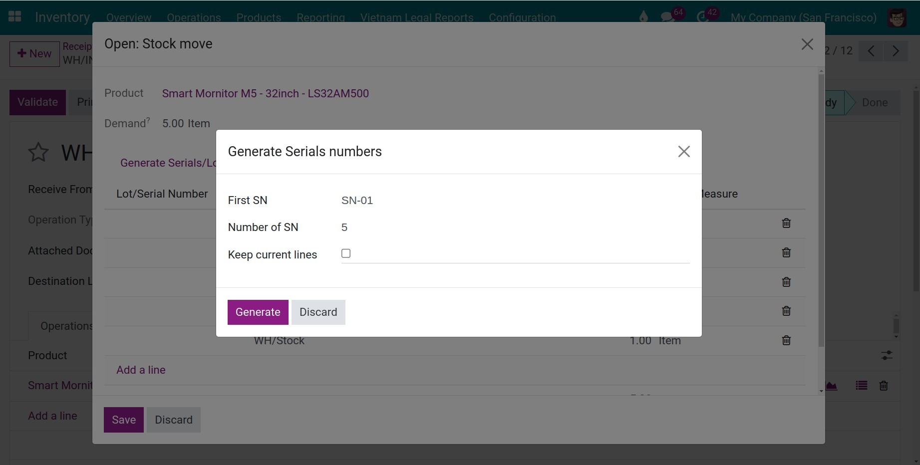 Input Serial Numbers
