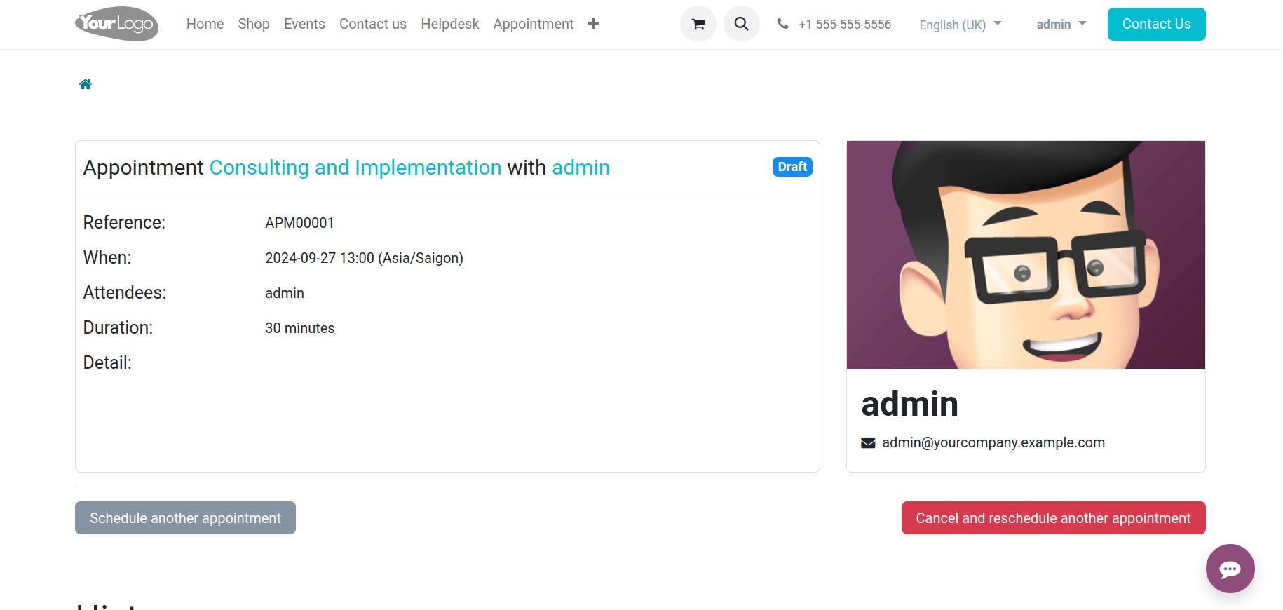 Complete the appointment booking process