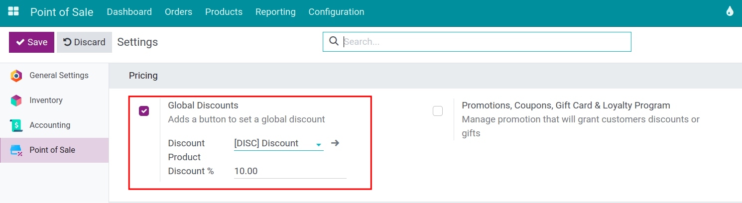 Select Point of sale in Viindoo PoS