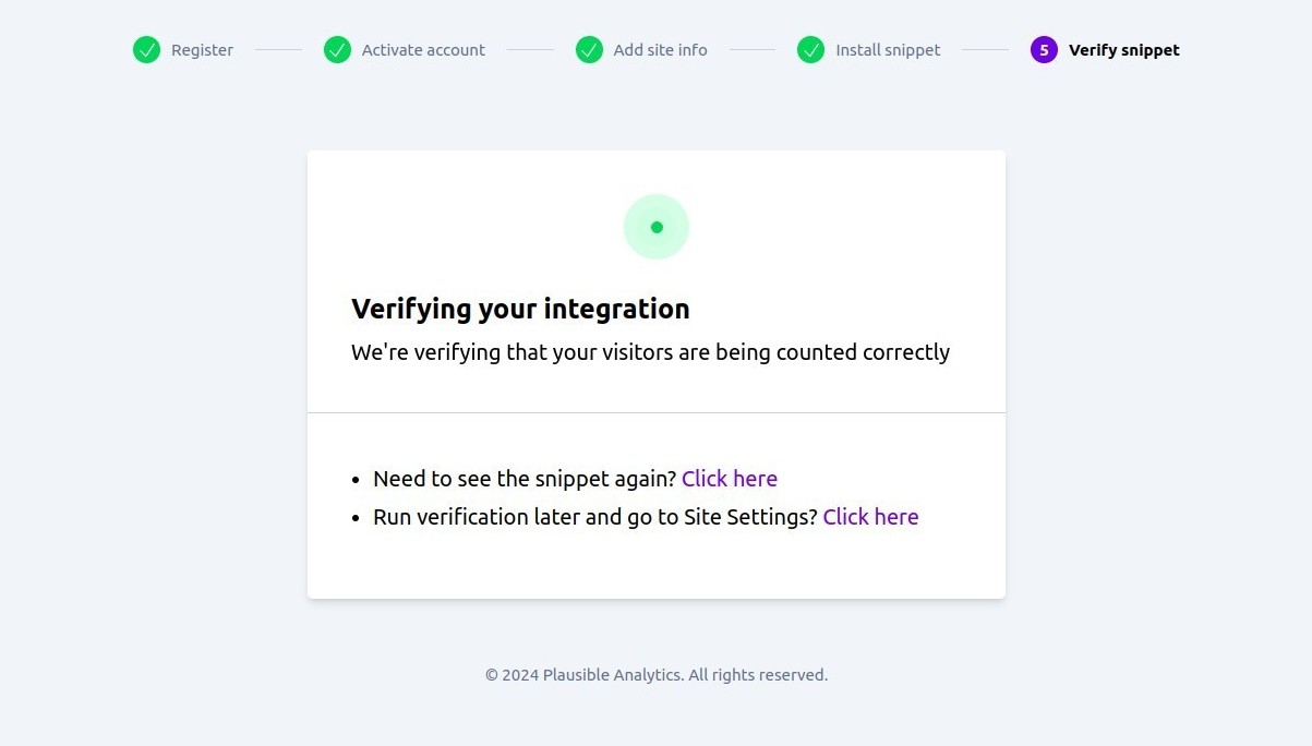 click on integration button