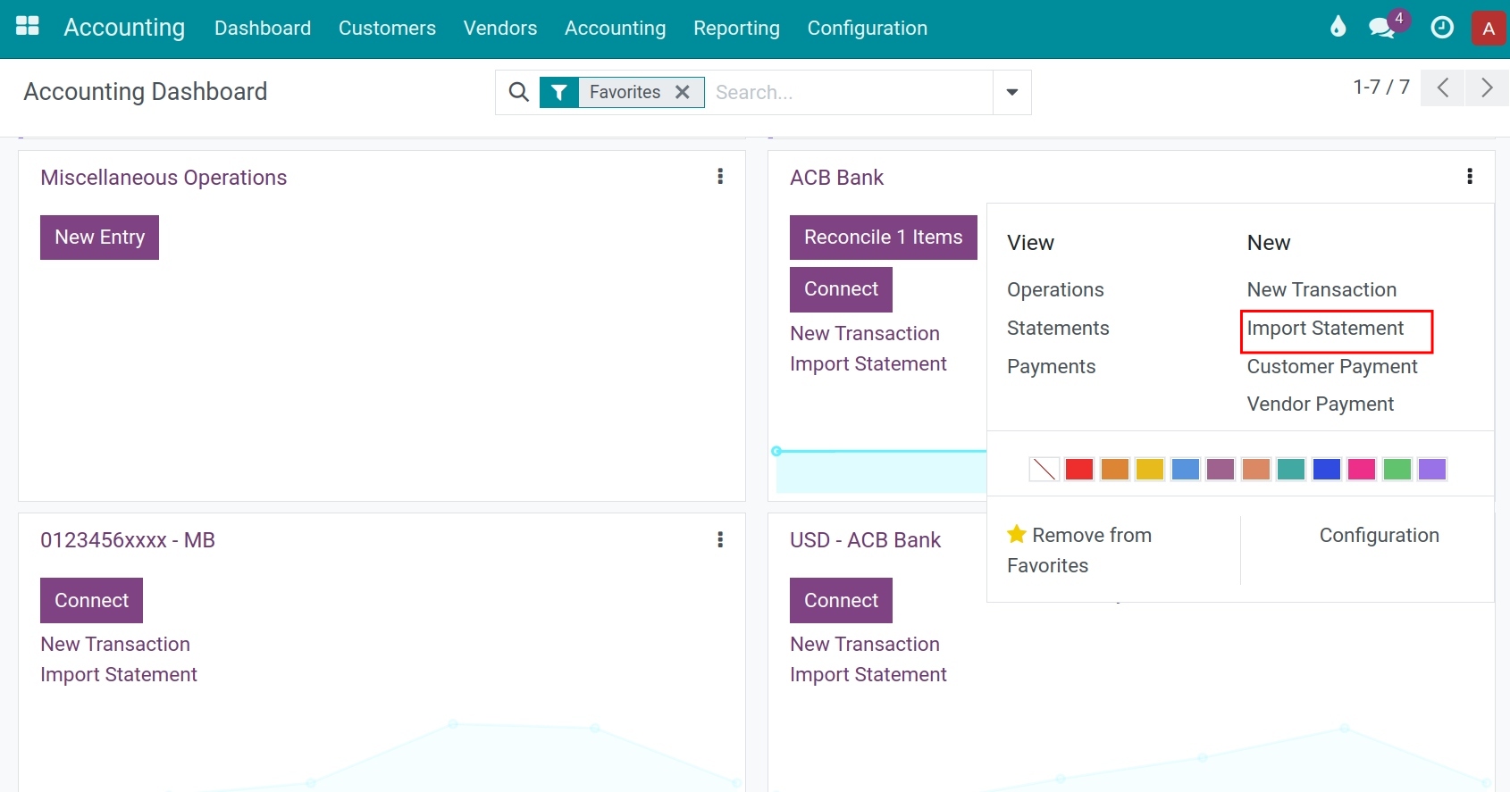 Import bank statements method 2
