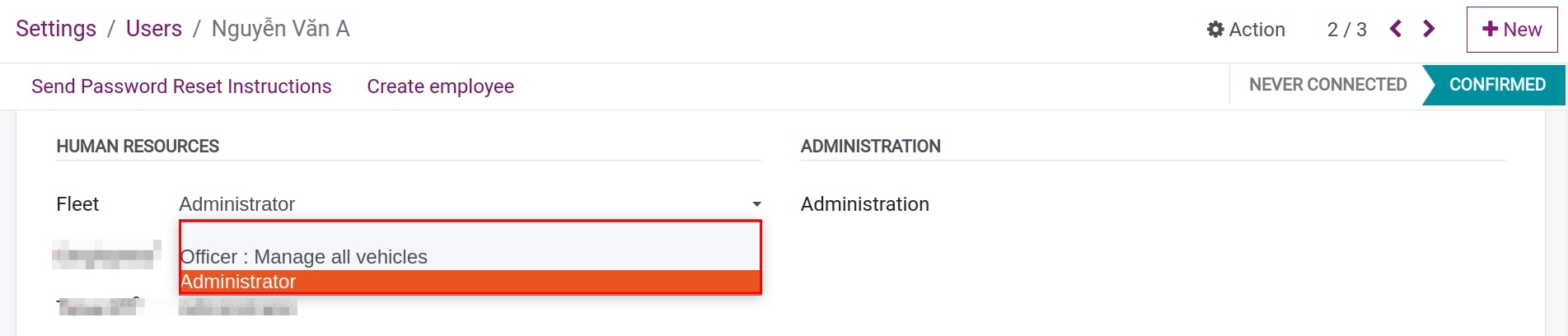 Configure access rights to Documents app