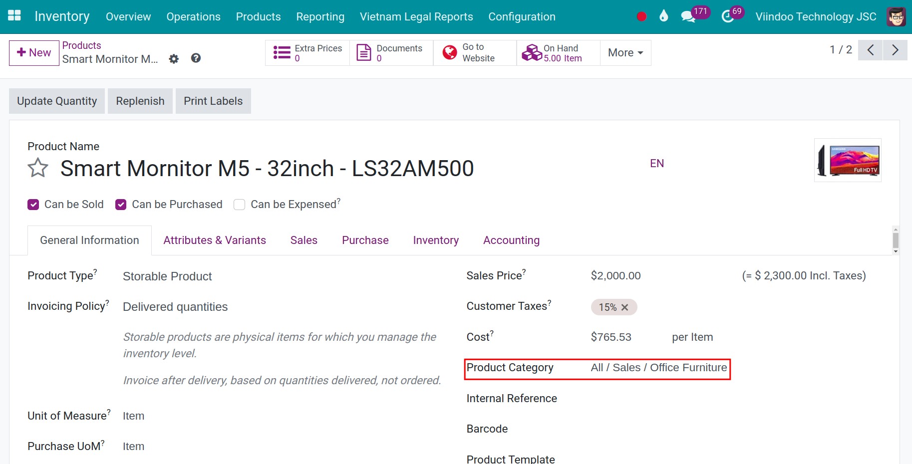 Create product - Putaway Rule Inventory Viindoo