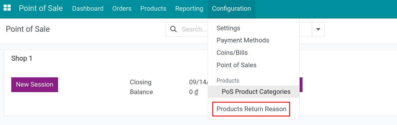 Set up Product Return Reasons
