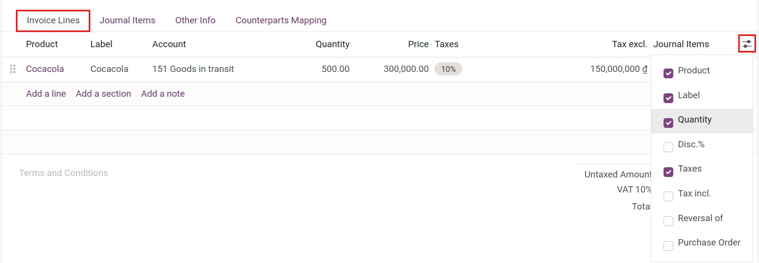 Information of the Purchase order linked with the bill.