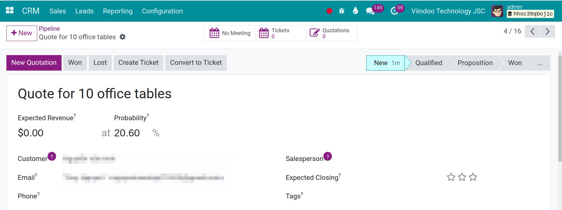 Leads/Opportunities generated from emails on CRM software - Viindoo 1