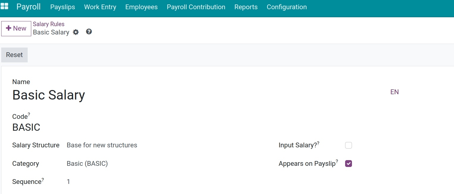 Salary rule record Payroll Viindoo