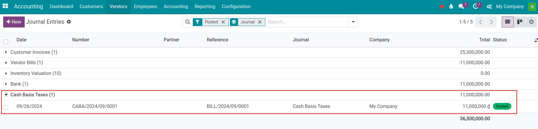 Journal entry recording taxes after a payment