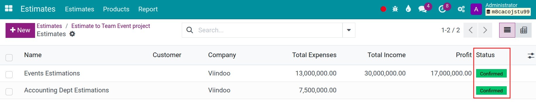 Confirmed sub estimates