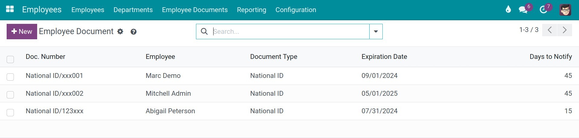 Document list