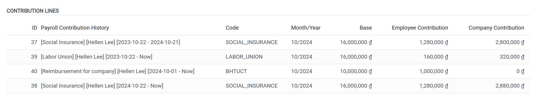Payslip Contribution Lines
