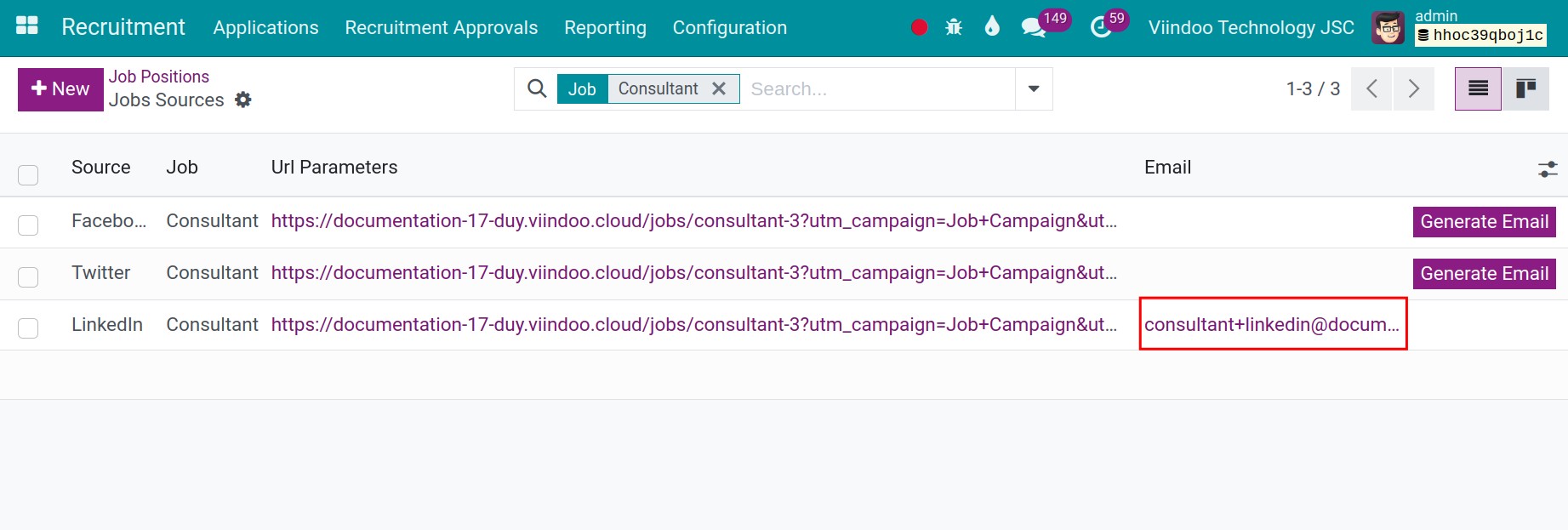 new email for candidates