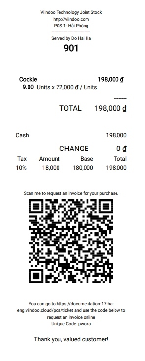 Printed bill