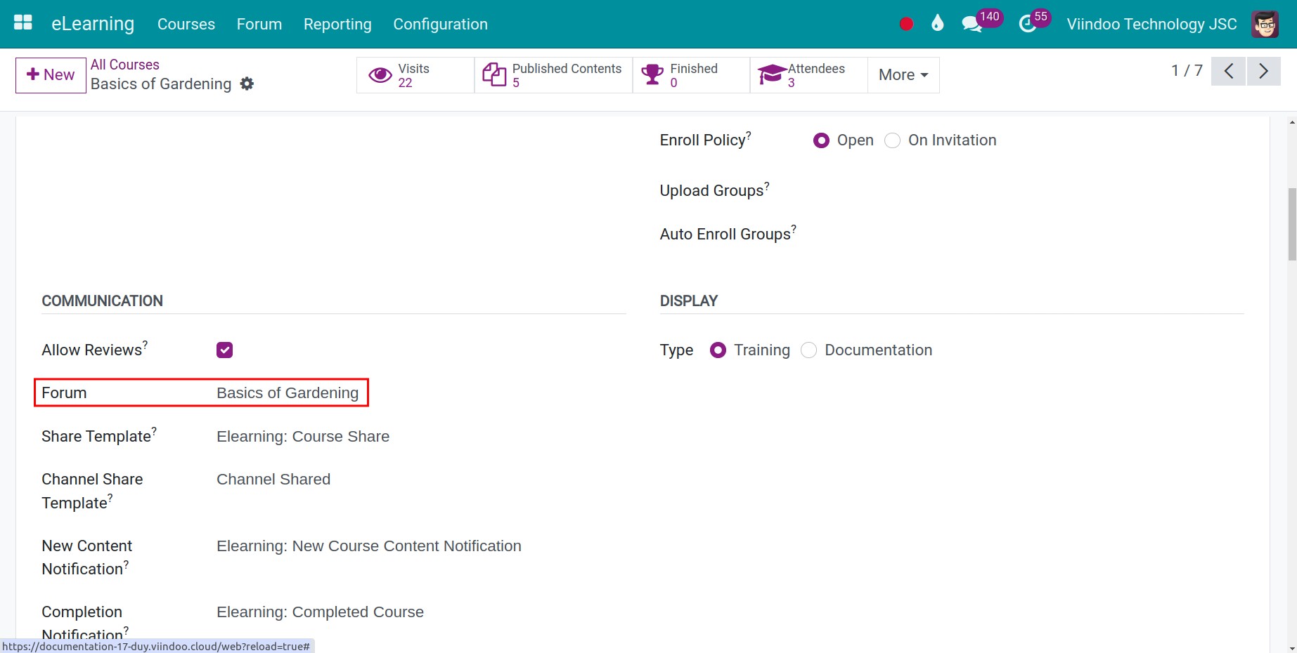Link forum to course