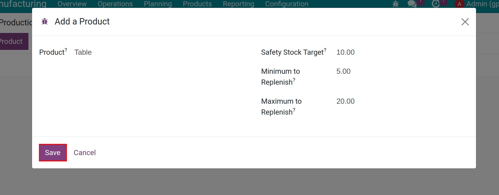 Make the manufacturing plan with Master Production Schedule