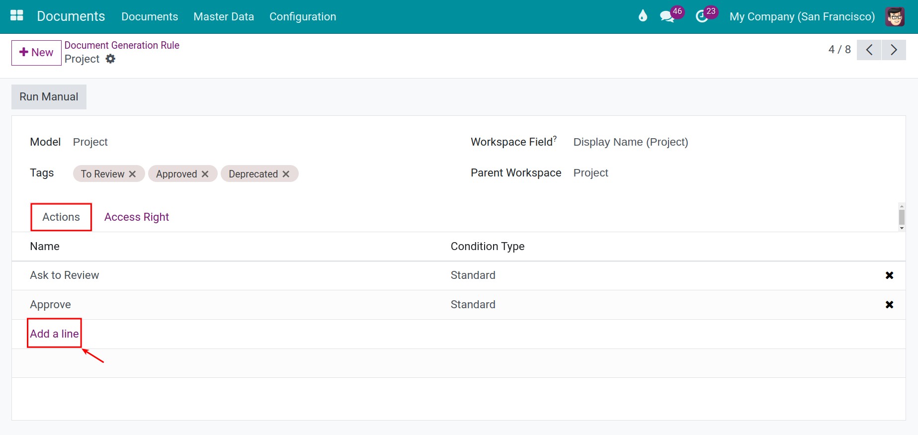 Add information for document generation rule