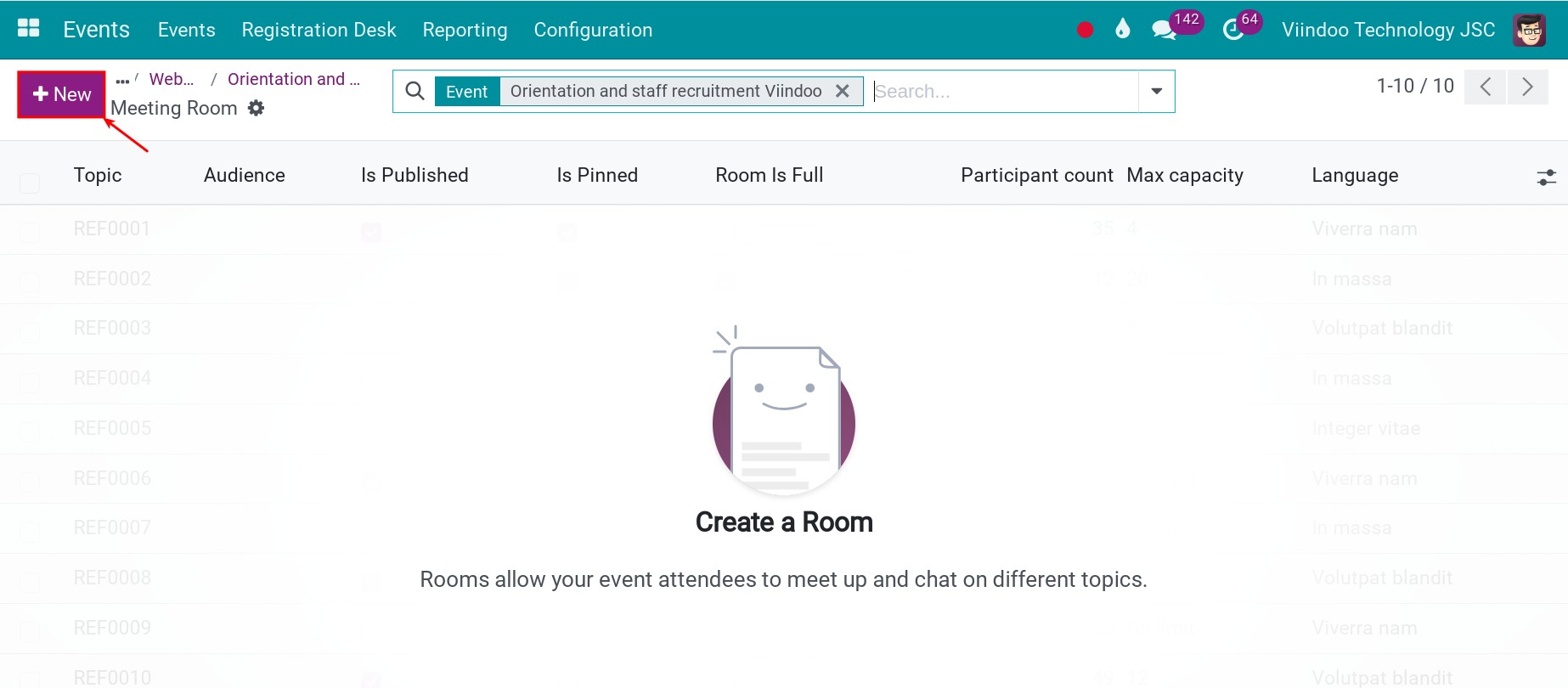 Create a new meeting room