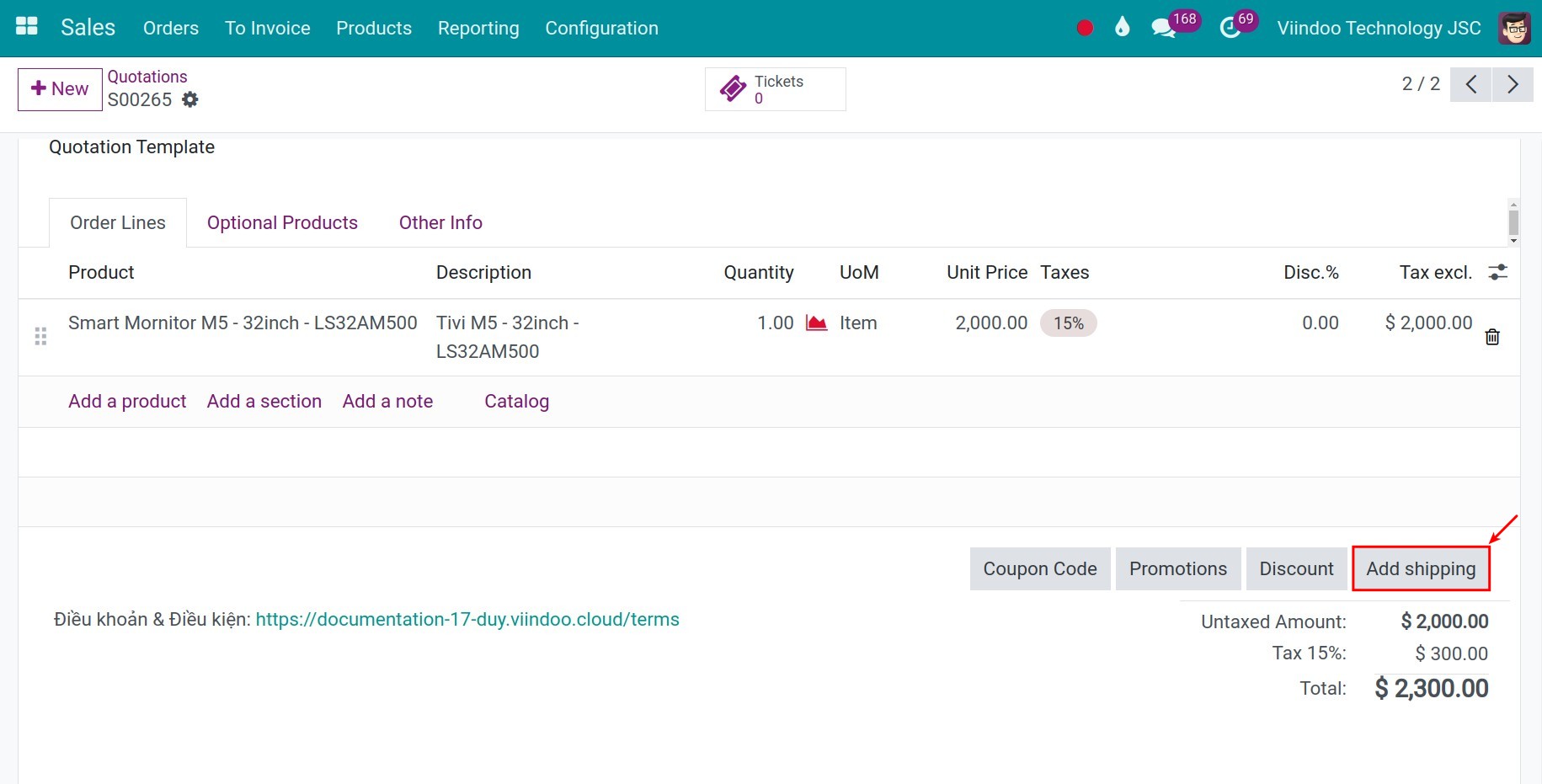 Add shipping fee
