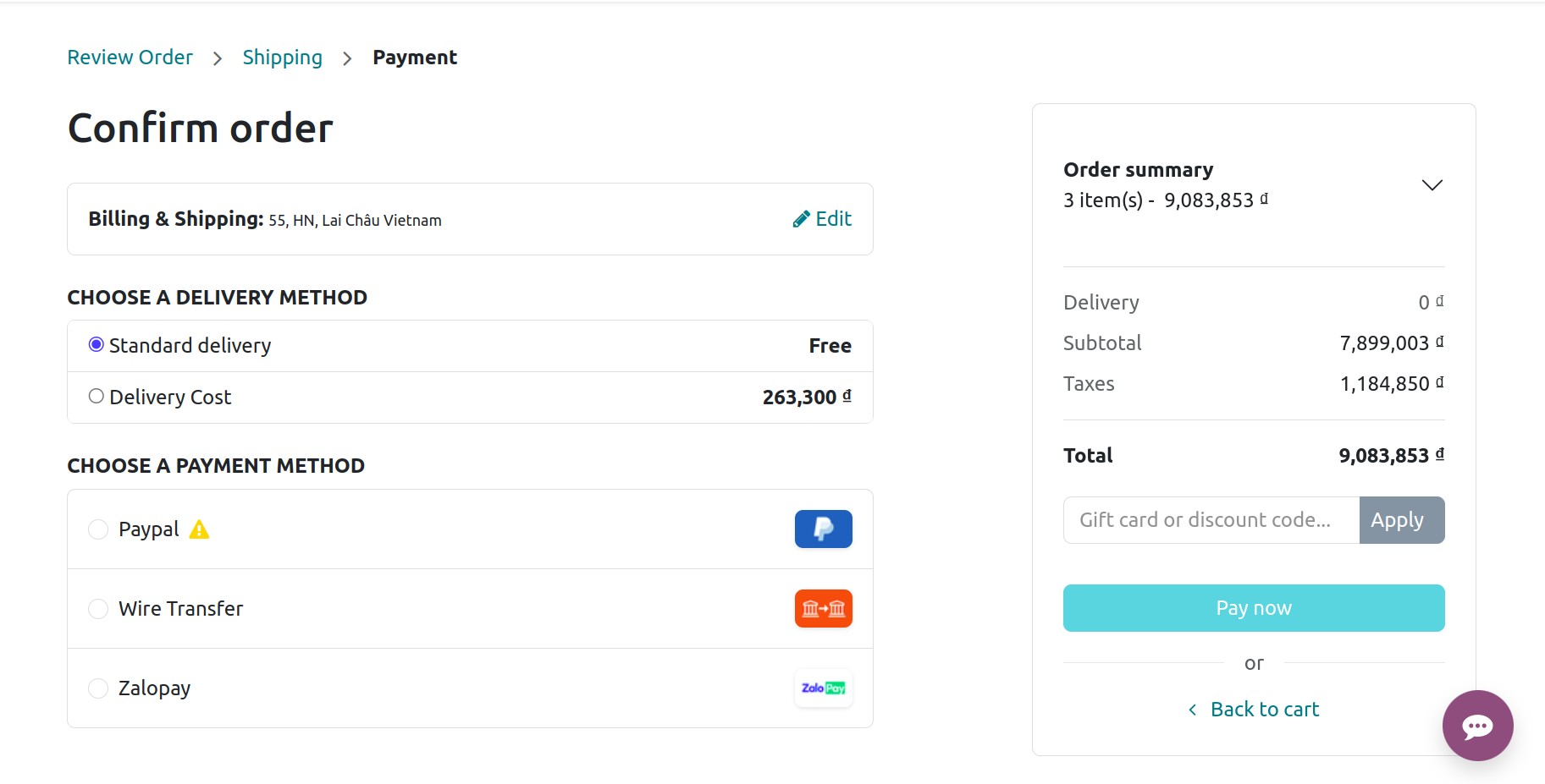 make payment for orders
