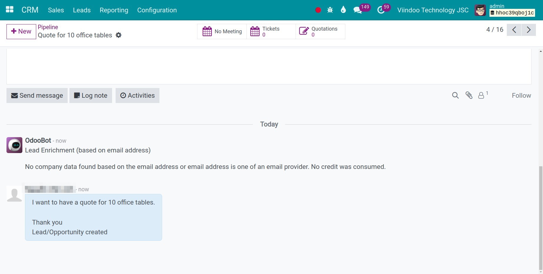 Leads/Opportunities generated from emails on CRM software - Viindoo 2