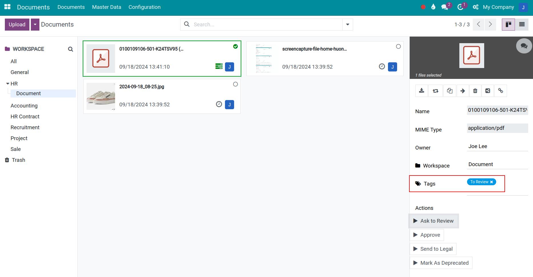 Auto-change the document's information